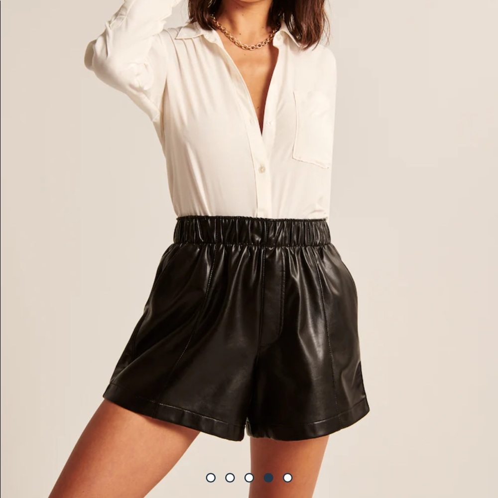 Abercrombie & Fitch Vegan Leather Pull On Shorts